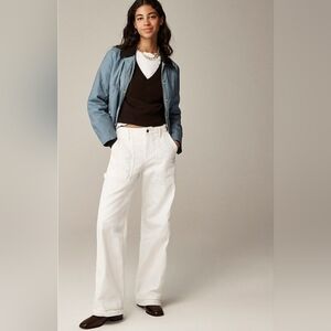 Nwt J.CREW Point Sur Wide Leg Carpenter Jean Size 32 High Rise Cotton White
